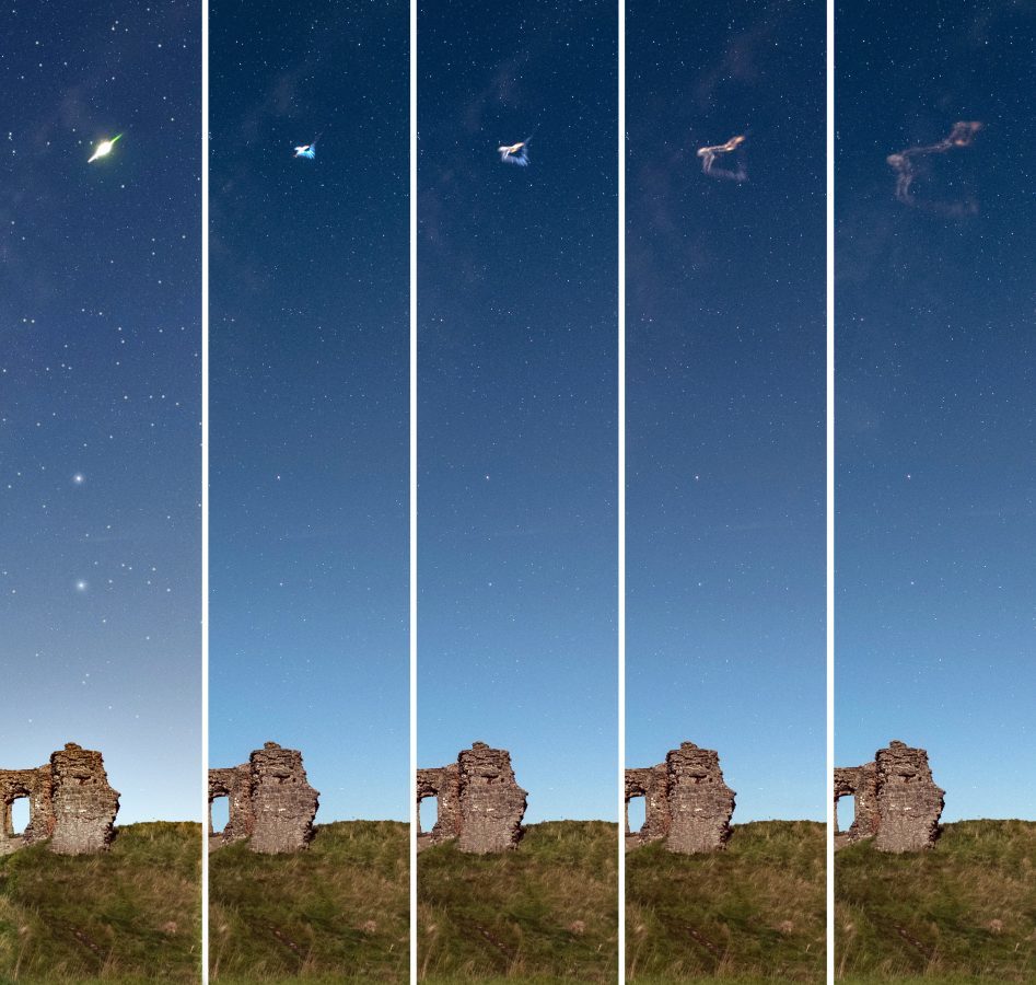 Fireball exploding over England