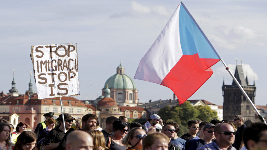 immigration protest czech republic czechia