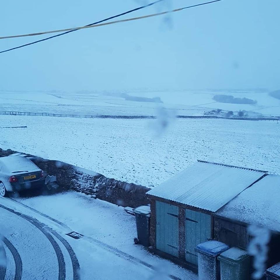 Snow is falling in County Durham Snow in Sunniside