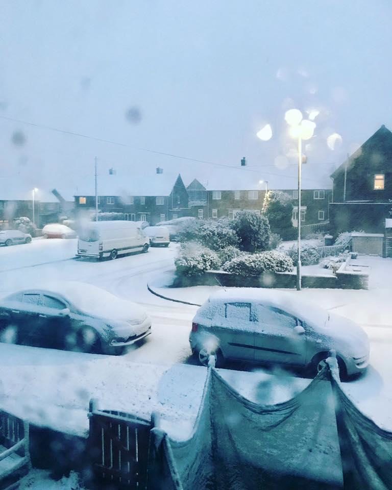 A snowy scene in Tow Law