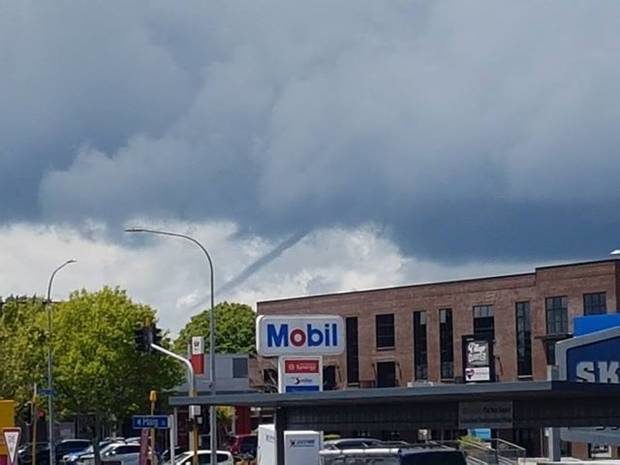 View from Hall St, Hamilton, of the tornado.