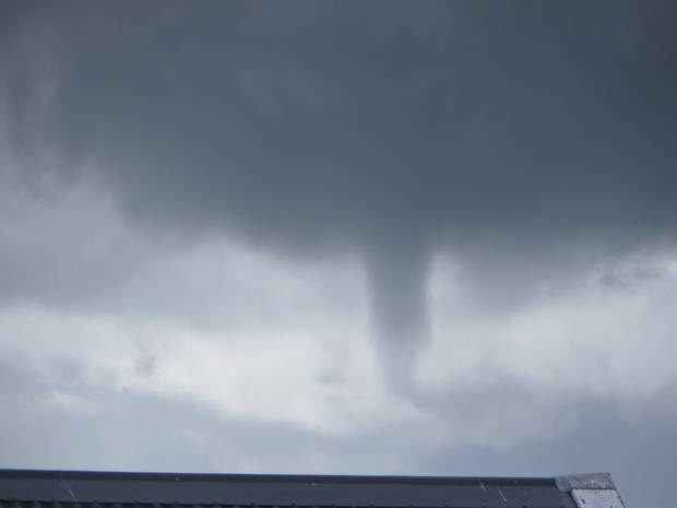 A Tauranga twister forming over the harbour.
