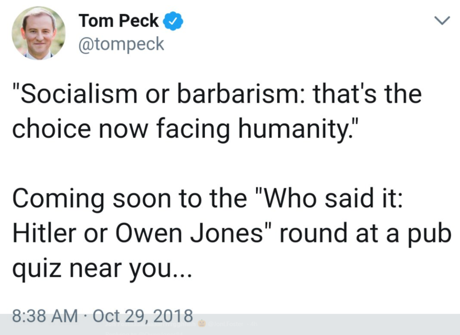 Click to enlarge screenshot tweet tom peck twitter