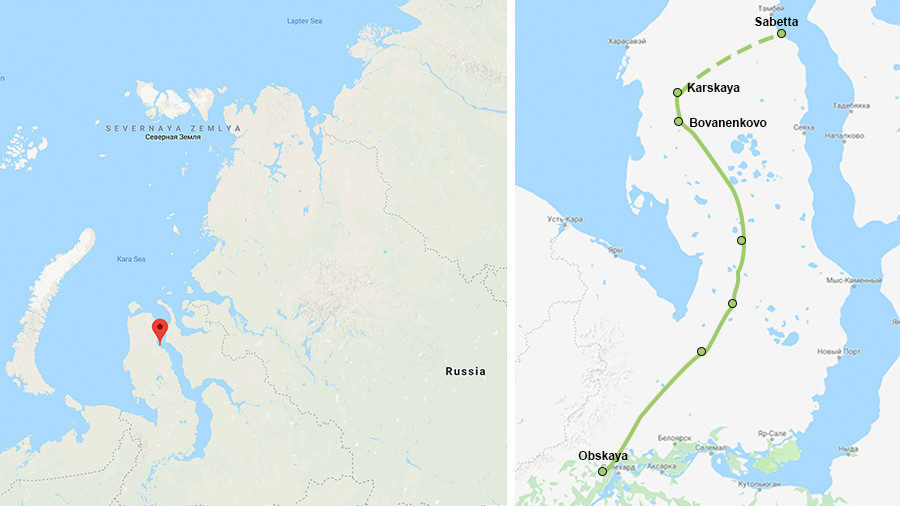 Click to enlarge arctic railway route Russia