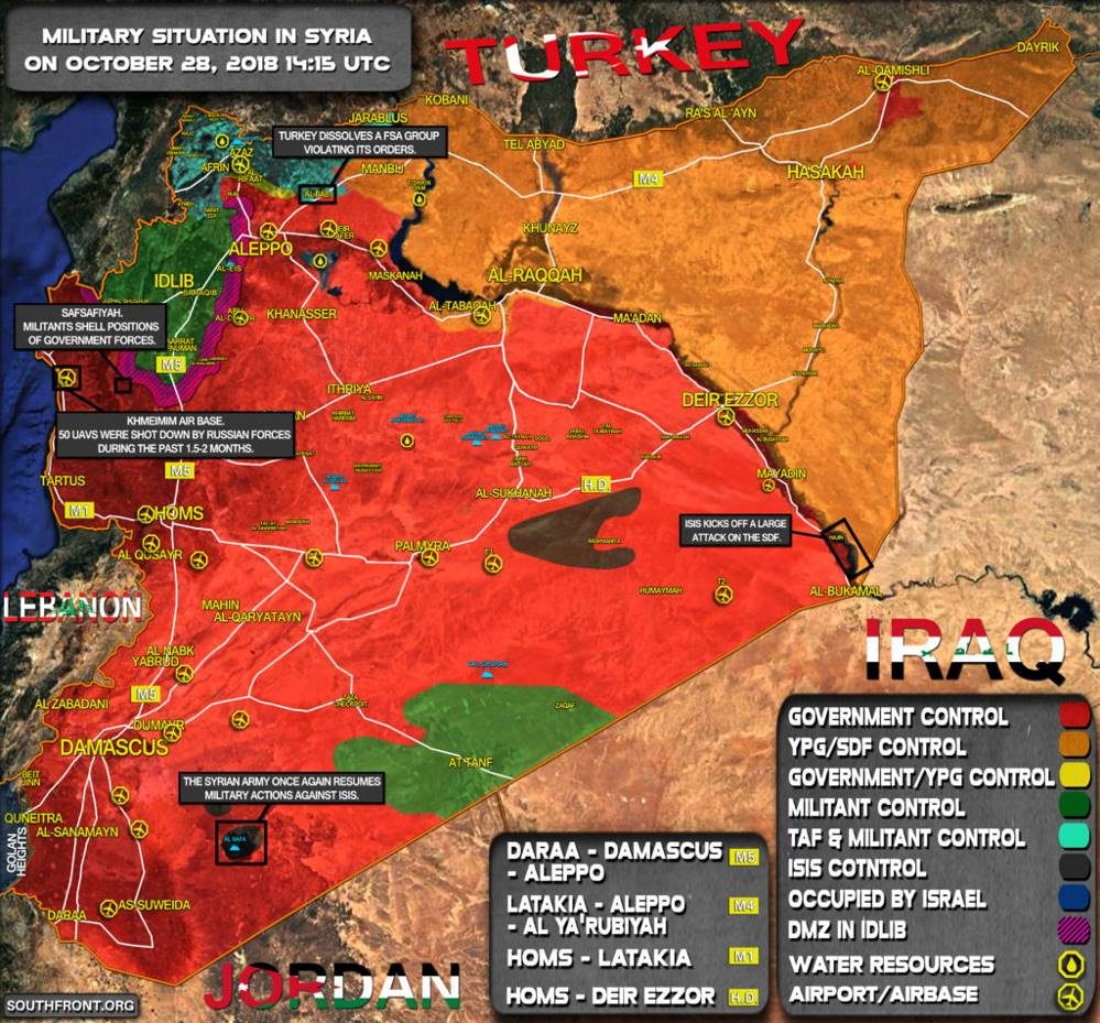 Syria military territory control October 2018