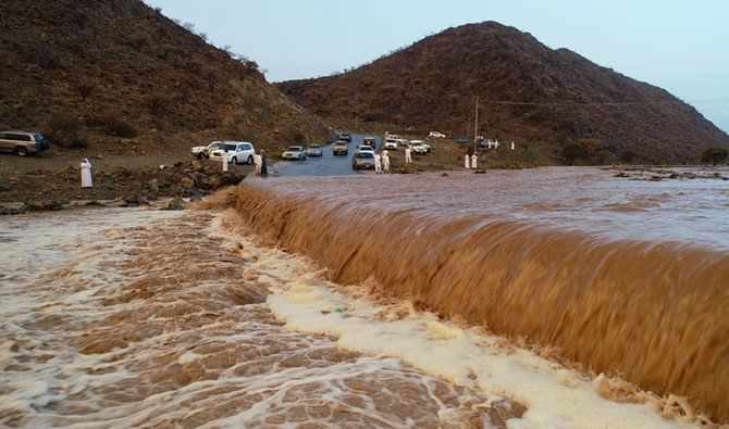 Click to enlarge severe weather conditions in Saudi Arabia