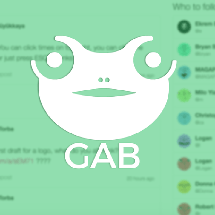 Click to enlarge GAB social media