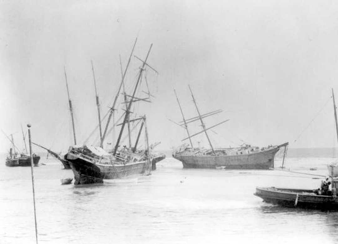 Ships were wrecked on Dog island during a hurricane in 1899. Several were unearthed by Hurricane Michael last week.