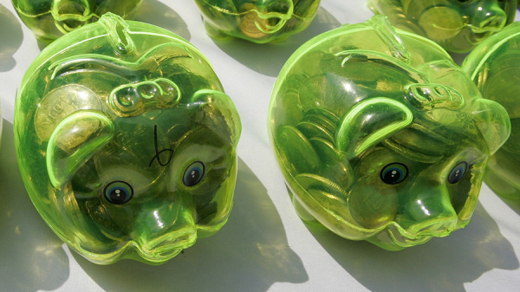 green piggy bank