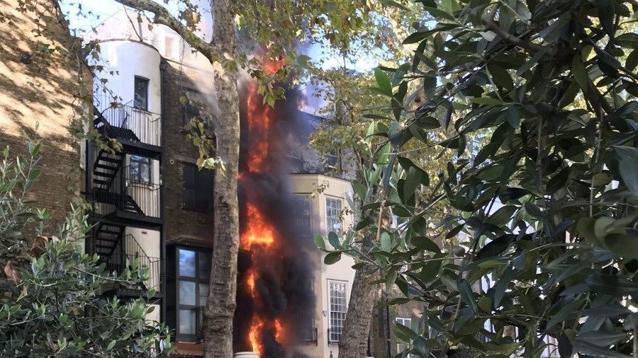 Restaurant fire near Saudi Embassy in London 11.2.2018