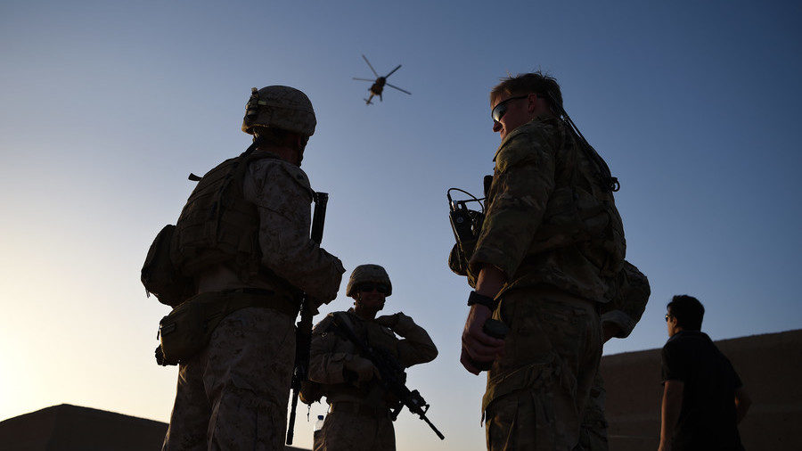 Click to enlarge US Marines and Afghan Commandos