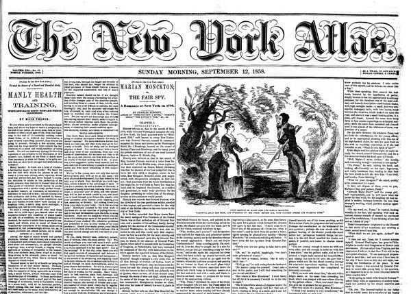 Click to enlarge front page New York Atlas walt whitman