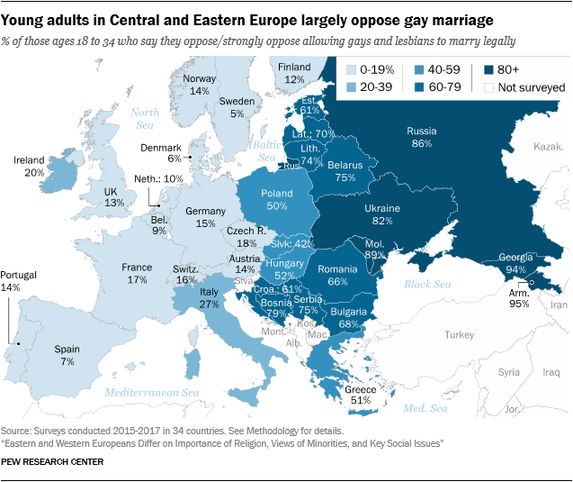 Click to enlarge Europe young adults views gay marriage