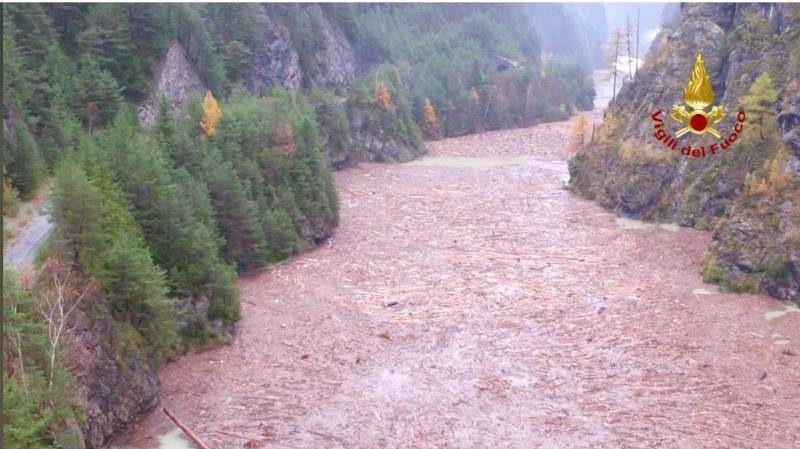 Italy flood trees destroyed