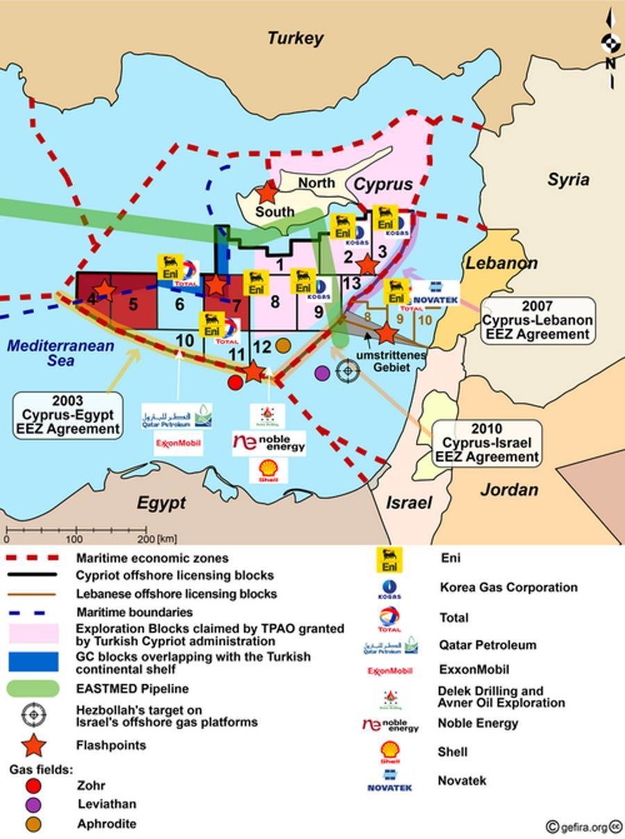 oil and gas fields cyprus turkey greece lebanon