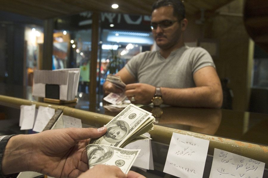 A currency dealer in Tehran