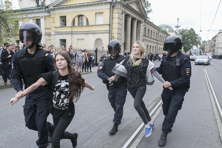 Russia Child protest