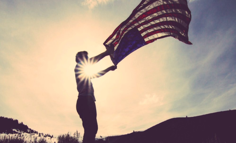 american flag waving