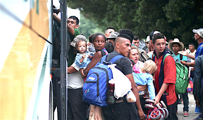 Click to enlarge Migrants busses denial