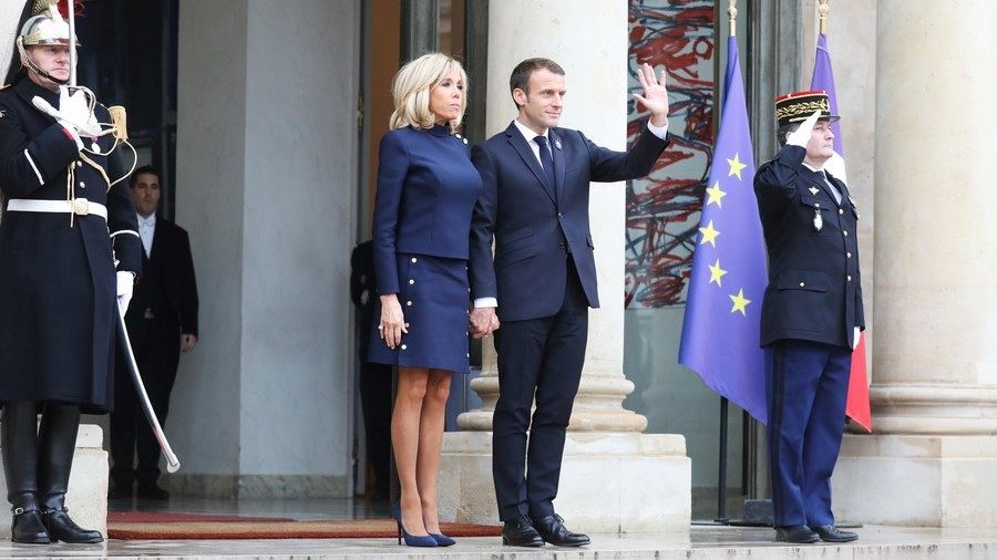 Macron and wife
