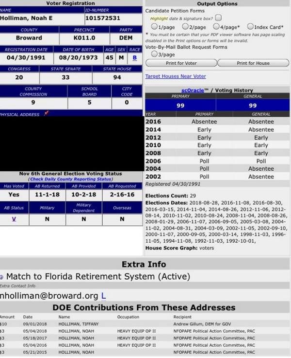 noah holliman voter registration florida