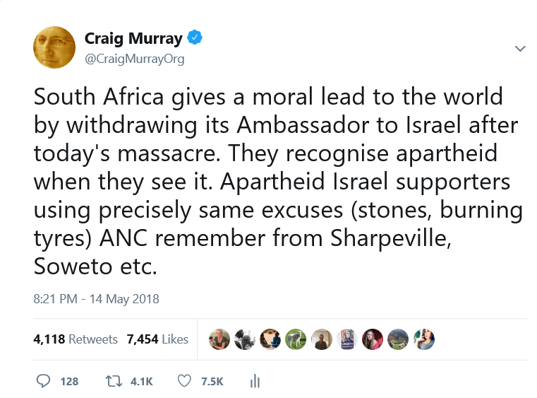 craig murray twee south africa israel apartheid