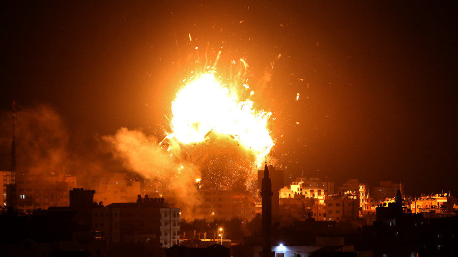 Click to enlarge Israel bombs gaza tv station