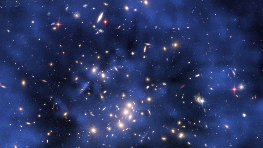 Click to enlarge dark matter ring galaxy cluster Cl 0024+17