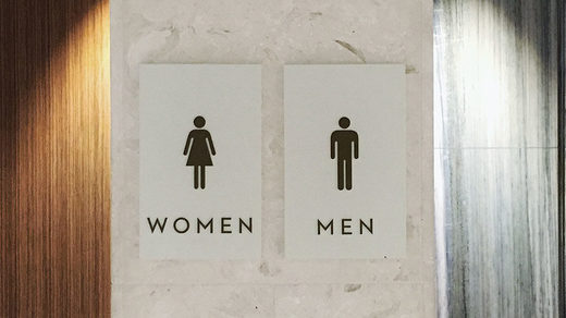 men women bathroom signs