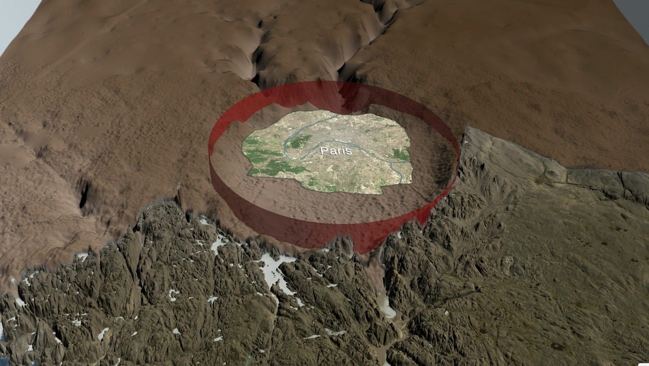 Click to enlarge Greenland impact crater