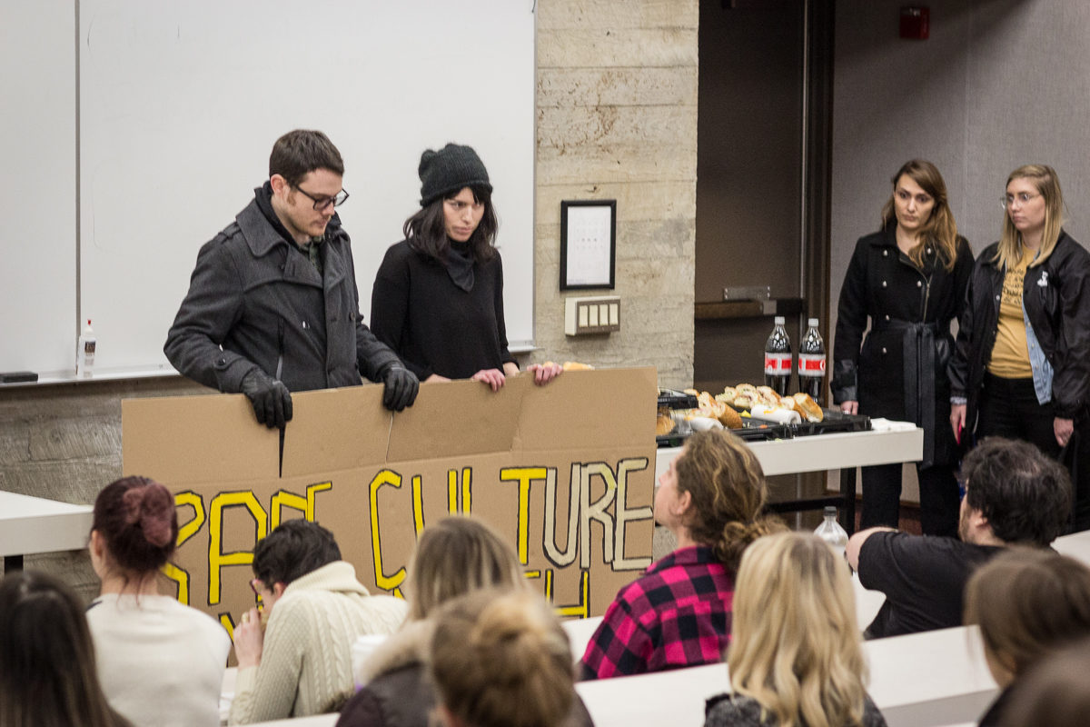 Click to enlarge classroom protest
