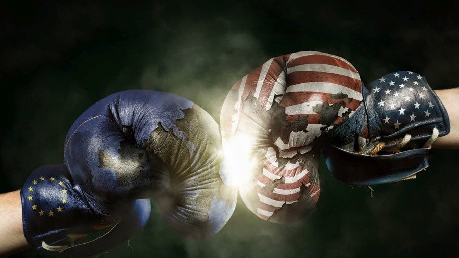 United States US EU flags
