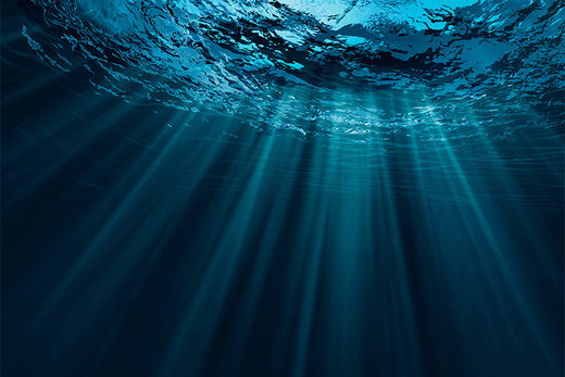 under water
