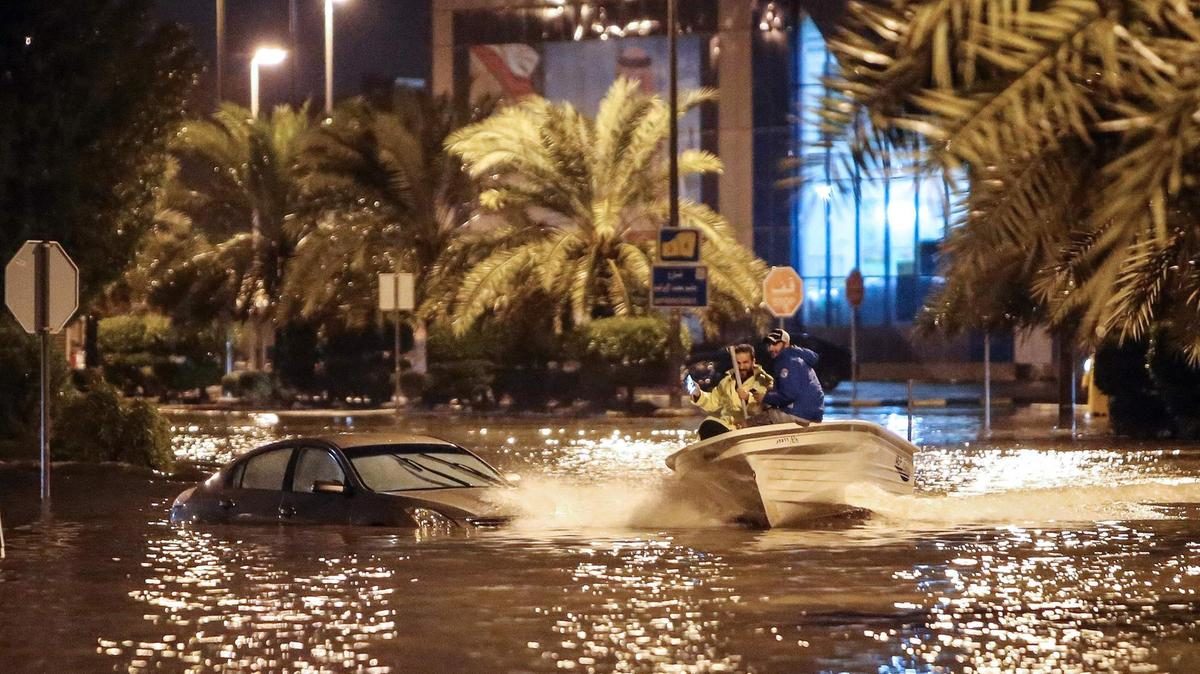 It might be fun for some, but Kuwait is reeling from torrential rains.
