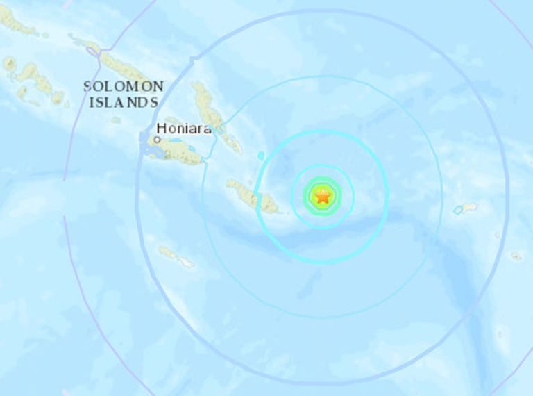 Click to enlarge Soloman Islands quake map