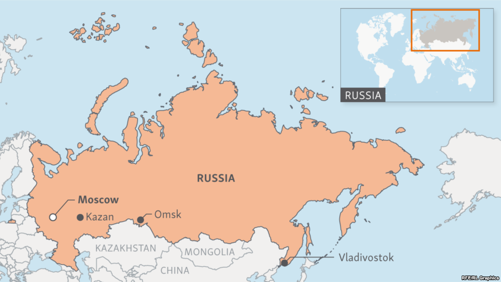 Click to enlarge Map of Russia