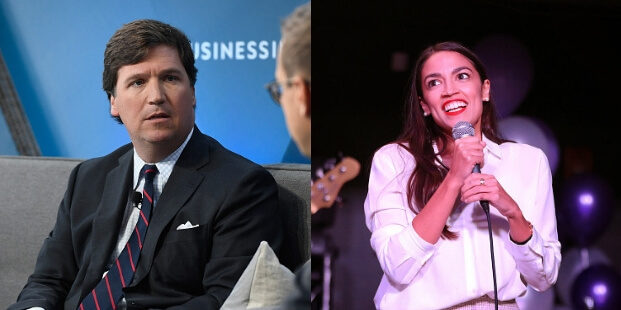 Click to enlarge tucker carlson and ocasio-cortez