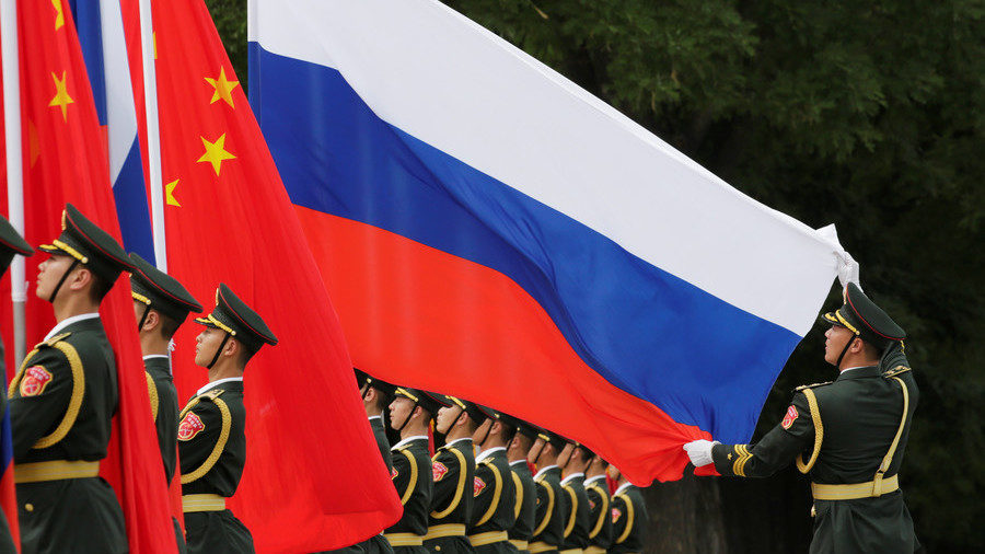 Russia China flag