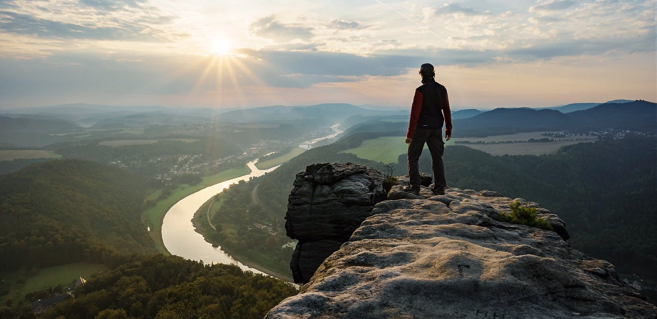 man cliff landscape