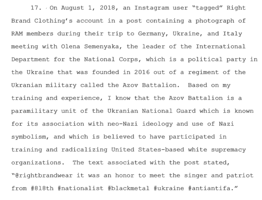 FBI indictment of RAM members