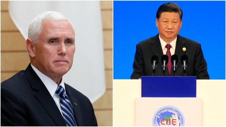 US Vice President Mike Pence and Chinese President Xi Jingping
