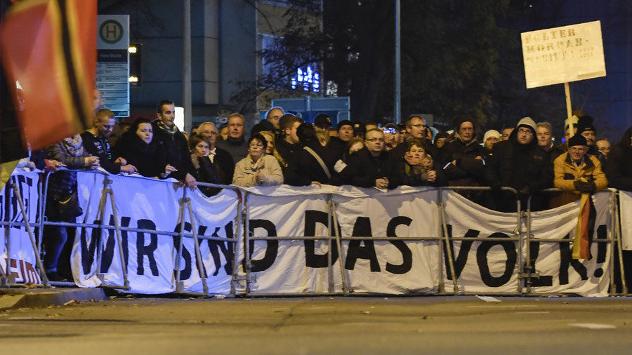 Merkel protestors