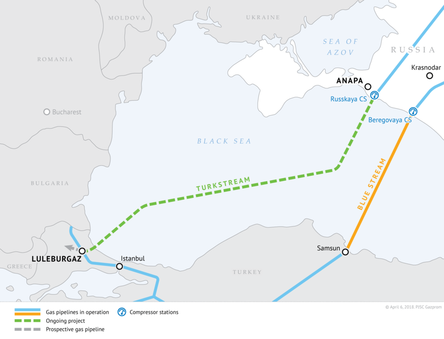 Click to enlarge Turkish Stream gas pipeline route