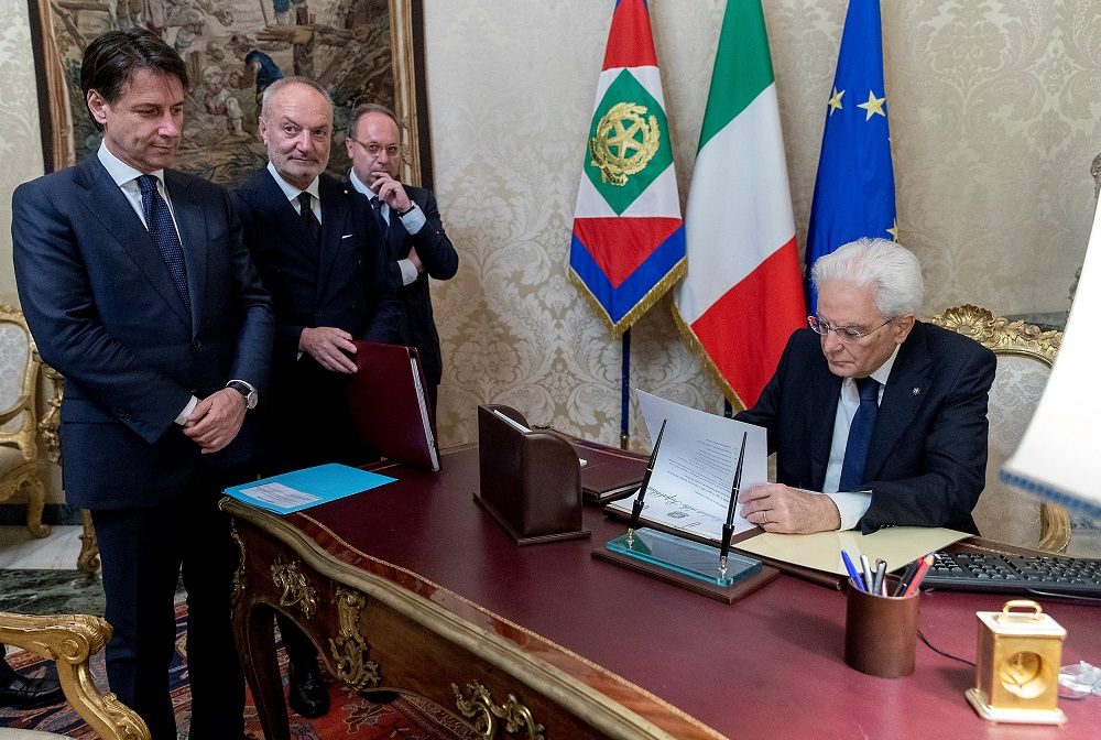 Italy's Prime Minister-designate Giuseppe Conte l