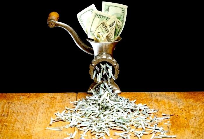 Click to enlarge Shredding dollar