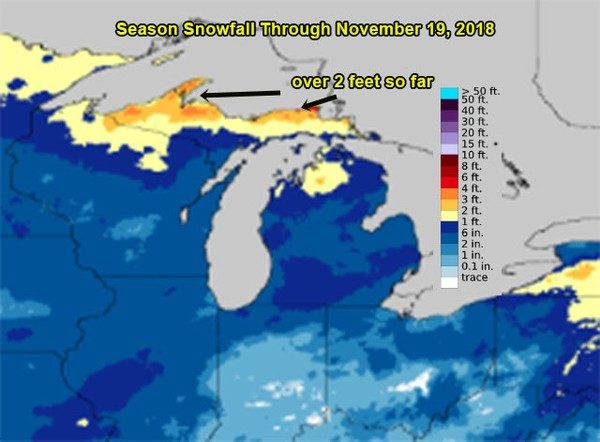 Snowfall so far in 2018-2019