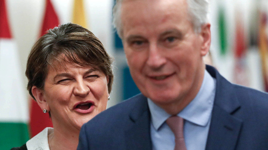 Click to enlarge Arlene Foster Michel Barnier DUP brexit