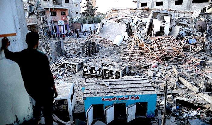 Click to enlarge Hamas TV station bombed