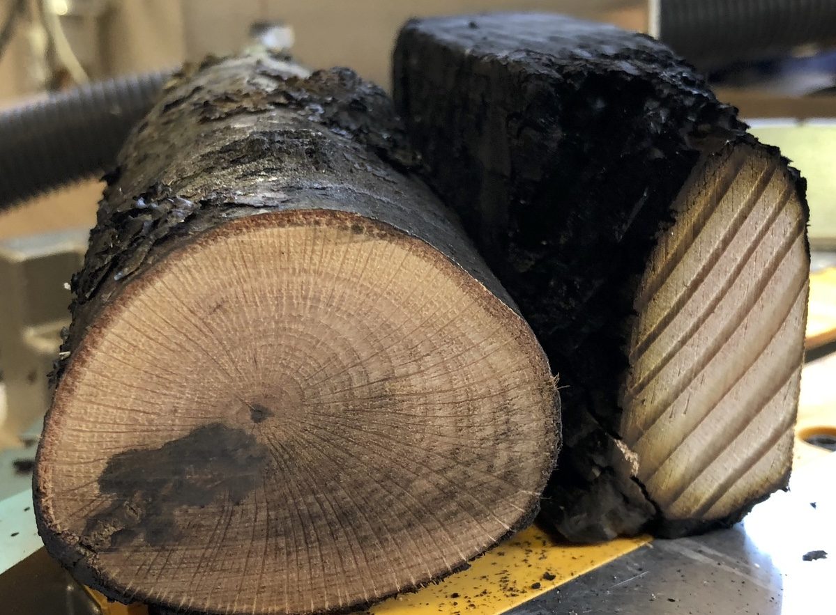 burning wood