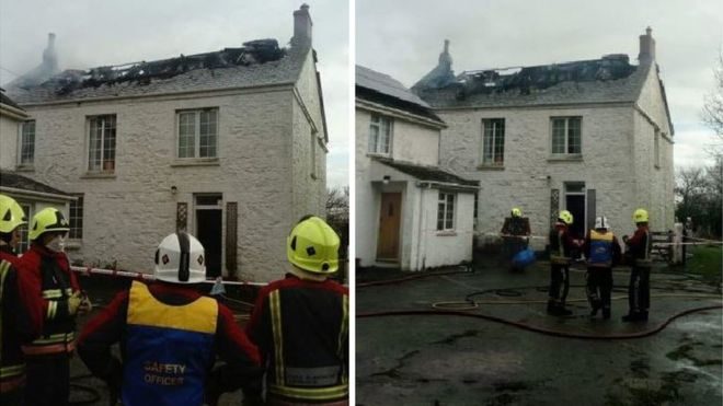 lightning strike house cornwall